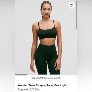 NWT Lululemon Wunder Train Strappy Racer Bra